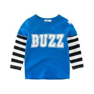 Boys Kids Striped Patchwork Long Sleeve T-Shirts