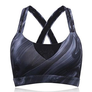 shopping בגדי ספורט Women Cozy Shockproof Wireless Waves Printing Breathable Yoga Sport Vest Bra