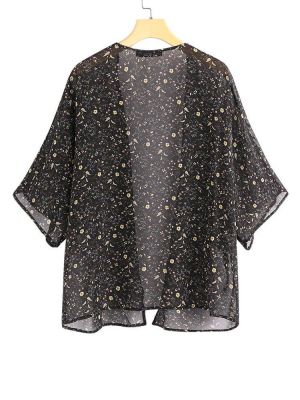 shopping מעילים וג׳קטים S-5XL Women 3/4 Sleeve Shirt Tops Open Front Cardigans