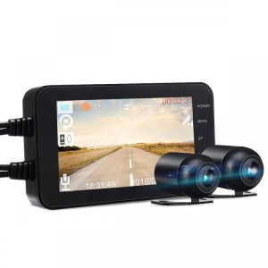 4&quot; FHD Dual 1080P+720P 140&deg; Motorcycle DVR WIFI Dash Waterproof Camera Video Recorder Camcorder