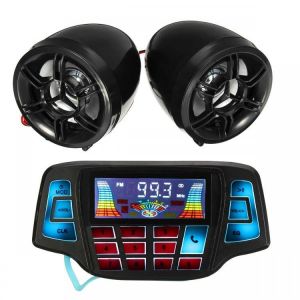 shopping אזעקה ומערכת אבטחה לאופנוע Motorcycle Handlebar MP3 Balck Speakers Audio System USB SD FM with bluetooth Function