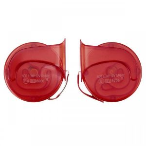 Pair 12V 110dB Air Snail Horn Universal Red Super Loud For Car Van Motorcycle