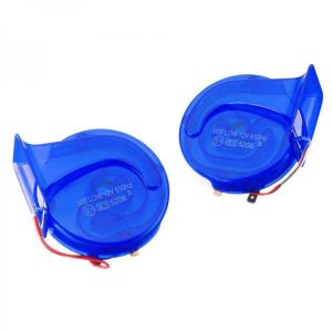 shopping אזעקה ומערכת אבטחה לאופנוע Pair 12V 110dB Universal Blue Super Loud Air Snail Horn For Car Van Motorcycle