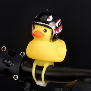 Cartoon Yellow Silica Broken Wind Duck Helmet Head Horn Motorcycle Bicycle Light Shining Mountain Bike Handlebar Head Light Bell A