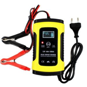 shopping מטענים ומתאמים FOXSUR 12V 5A Pulse Repair LCD Battery Charger For Car Motorcycle Agm Gel Wet Lead Acid Battery