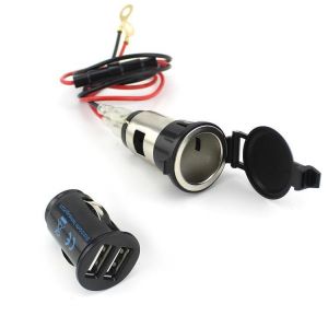 shopping מטענים ומתאמים 12V Dual USB Charger Vehicle Socket Adapter Motorcycle Auto Car