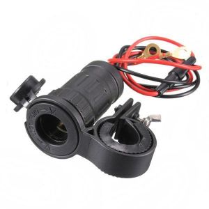 12V-24V Motorcycle Socket Plug Adapter Handlebar Mount For 22mm-30mm Handlebar