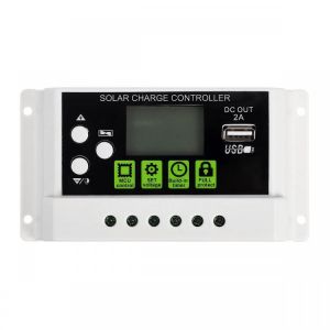 20A 12V/24V LCD Display PWM Solar Panel Charging Controller Li-ion &amp;  Lead Acid Battery Compatible USB DC Backlight Displa