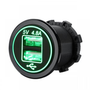 4.8A Dual USB Car Charger 2 Port LCD Display 12V/24V Universal Charging For Phone
