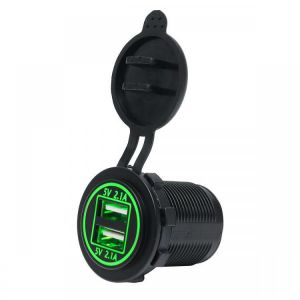12/24V Dual USB Charger Socket Adapter 5V 4.2A Power Outlet For Motorcycle Car Truck ATV Boat