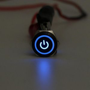 5 Pin 16mm 12V LED Light Stainless Steel Push Button Momentary Switch