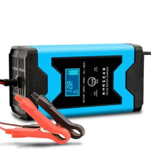 Enusic&trade; 12V 6A Pulse Repair LCD Battery Charger Blue For Car Motorcycle Lead Acid Battery Agm Gel Wet