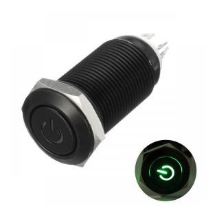 12V 4 Pin 12mm LED Light Metal Push Button Latching Power Switch