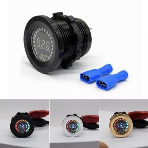 shopping מטענים ומתאמים 12V DC LED Panel Voltmeter Car Motorcycle Waterproof Digital Voltage Socket Meter Gauge