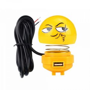 Enusic&trade; Motorcycle USB Charger Spring Shaking Head Doll With Induction Light Handlebar Mirror Cartoon Decoration Car Emo