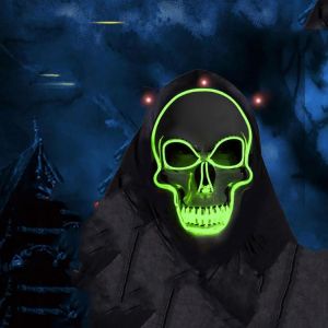 Halloween LED Light Skull Head Face Mask Carnival Night Cosplay Costume Props