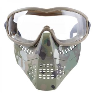 Wosport Tactical Glasses+Half Face Mask Removable Outdoor CS Military Protective Mask