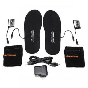 WARMSPACE Electric Heated Shoe Insole Foot Warmer Heater Feet Warm Socks Boot + 2 Battery