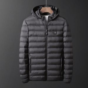 Electric USB Winter Warmer Heated Vest Hoodie Jacket Thick Coat Heating Overcoat Men