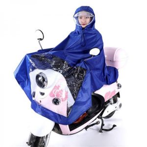 Waterproof Motorcycle Riding Raincoat Cover One-piece Double Hat Brim