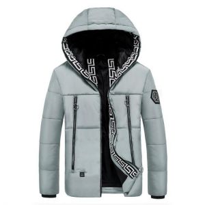 Electric Heating USB Back Intelligent Winter Hooded Heated Coats Jacket Temperature Control