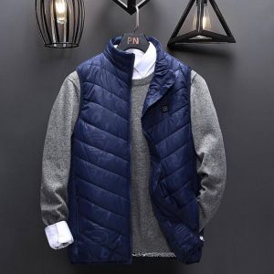 Electric Battery USB Heating Waistcoat Outdoor Sleeveless Coats Jacket Body Warmer Blue