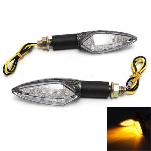 shopping אורות לאופנוע 12V 15LED Motorcycle Turn Signal Indicator Blinker Light Amber Flexible Handle