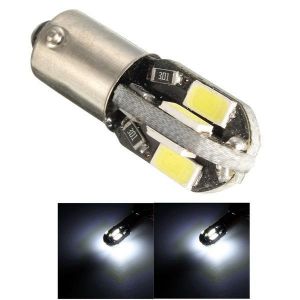 shopping אורות לאופנוע 12V Ba9s 2W 100LM 6000K T4W White 6 SMD 5730 LED Dashboard License Wide Light Lamp Motorcycle Car