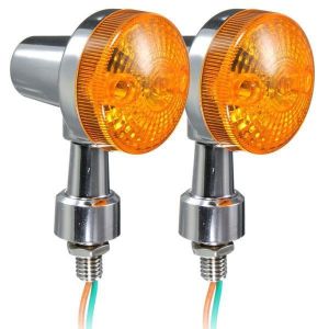 shopping אורות לאופנוע 2pcs Universal Motorcycle Turn Signal Light Indicatior Lamp Amber Bulb