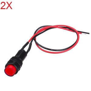 2pcs 10mm Universal LED Indicator Dash Panel Warning Light Lamp
