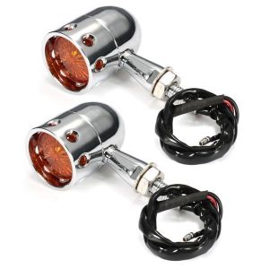 Pair 12V Motorcycle Amber Turn Signal Indicator Light Hollow Lamp For Harley