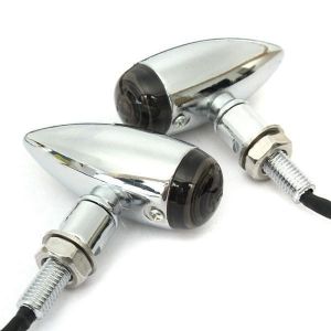 Pair 10mm Motorcycle Bullet Turn Signal Indicator Light Lamp For Harley Chopper