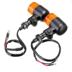 Emark Universal 12V Alloy Motorcycle Turn Signal Indicators Amber Light 3 Len Color