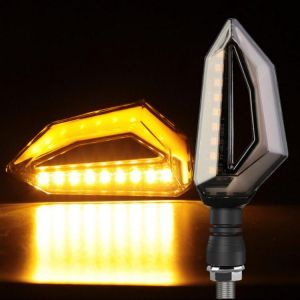 12V Pair Universal Motorcycle Scooter LED Daytime Running Turn Signal Lights