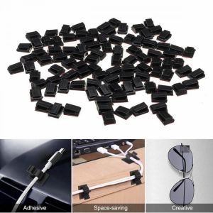 shopping קסדות לאופנוע 100PCS Dashcam Cable Buckle 30CM Wire Adhesive Strip Fixing Seat Motorcycle