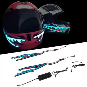 Shark Style Motorcycle Helmet Light Strip LED Night Signal Light Stripe Glowing