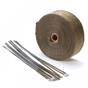 shopping גוף ושלד האופנוע Exhaust Pipe Heat Insulation Cloth Fiber Glass Roll Titanium Temperature Header