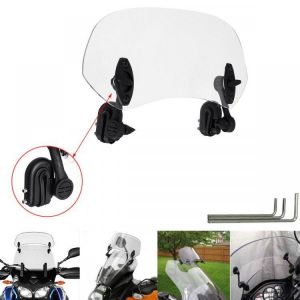 shopping גוף ושלד האופנוע Universal Adjustable Clip On Transparent Windshield Extension Spoiler Wind Small Windscreen Deflector For Motorcycle Scooter