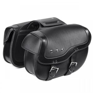 Motorcycle PU Leather Luggage Saddlebags Black For Harley Sportster XL883 1200