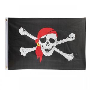 Skull Crossbones Jolly Roger Pirate Flag With Bandana Flag Polyester Motorcycle