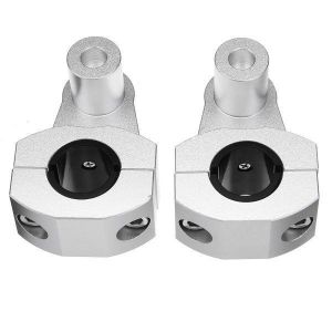 Pair 7/8inch 22mm-28mm Silver Motorcycle Handlebar Clamp Aluminum Mount Bracket