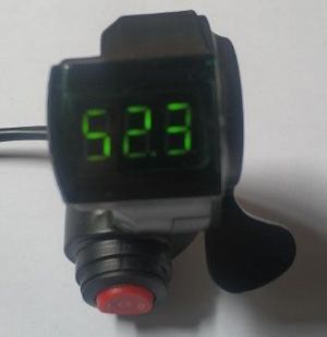 36V/48V/60V/72V Thumb Throttle w/ LCD Digital Battery Voltage Display For Ebike Scooter