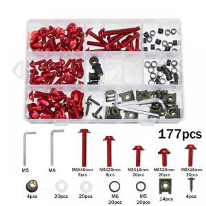 177pcs Motorcycle Fairing Bolt Kit Nuts Screws Clips For Honda/Yamaha/Kawasaki/Suzuki
