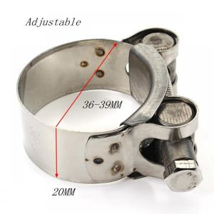 Universal 36mm 48mm  60mm Genuine Stainless Steel Band Exhaust Clamp Kit Fit Motorcycle Muffler Sile