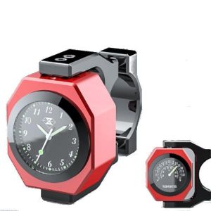 shopping גוף ושלד האופנוע 22-28mm Motorcycle Clock+Thermometer Luminous Waterproof Handlebar Mount