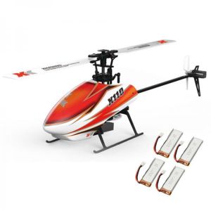 XK K110 Blast 6CH Brushless 3D6G System RC Helicopter BNF With 4 Pcs Battery