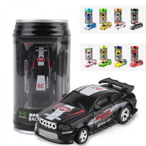 1PC 1/58 Electric Mini Coke Rc Car W/ LED Light Radio Remote Control Micro Racing Toy Random Color