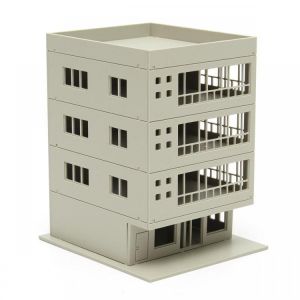 Outland Models Railway Modern 4-Story Office Building Unpainted 1:160 FOR GUNDAM