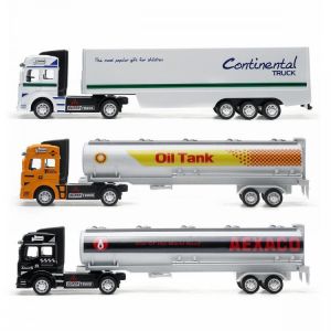 1:48 Alloy Pull Back Oil Tank Container Truck Diecast Car Model Toy for Kids Gift