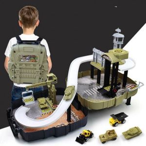 shopping מכוניות וכלי רכב Simulation Parking Backpack Engineering Military Track Slide Elevator For Kids Educational Gift Toys